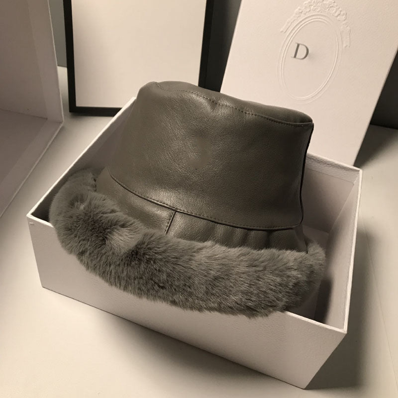 TheCapSpot - Leather Plush Hat