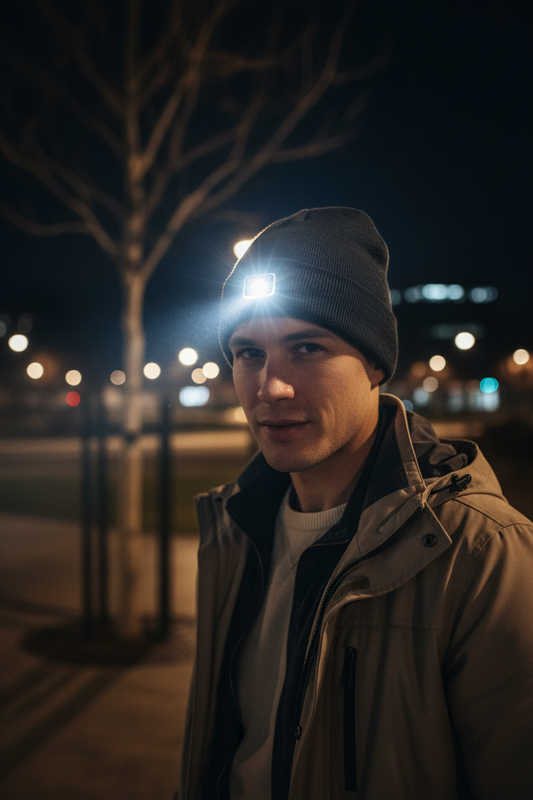 Reflective LED Light Stocking Cap for Night Running