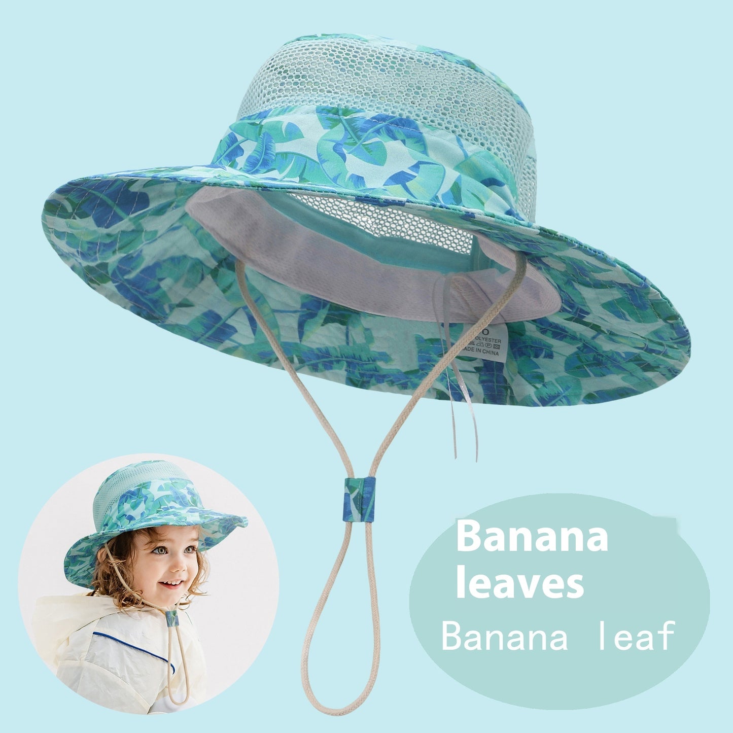 Children's Sun Hat Summer Breathable Mesh Cartoon Dinosaur Printing Outdoor Sunshade