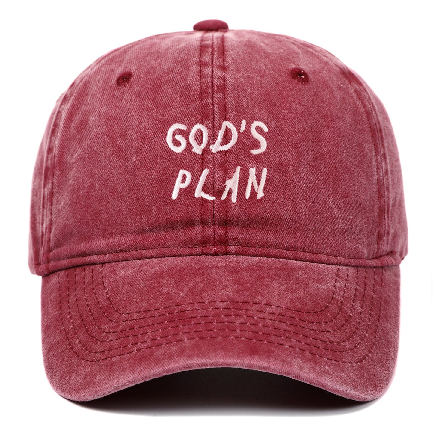 GODS PLAN Embroidered Baseball Cap Pure Cotton Washed