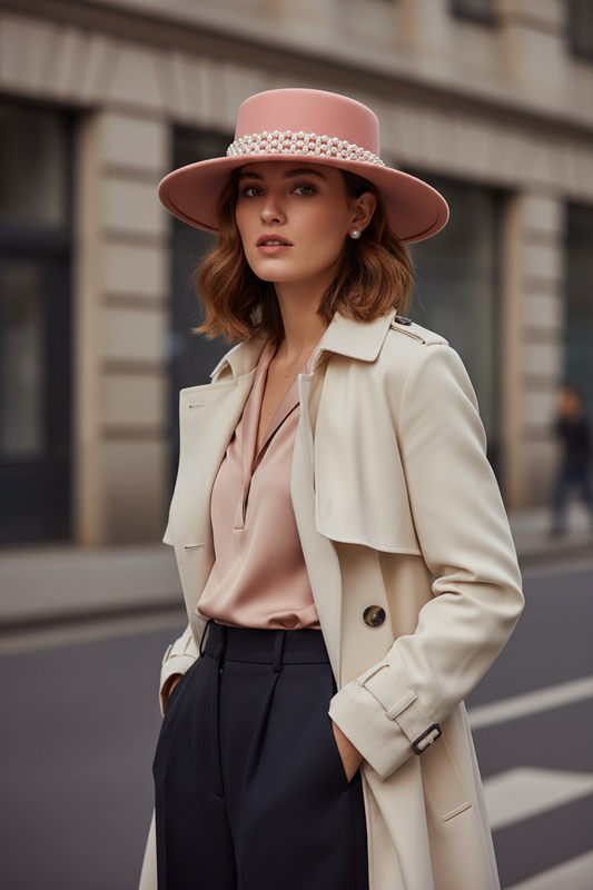 Olivia Monochrome Flat Top Hat
