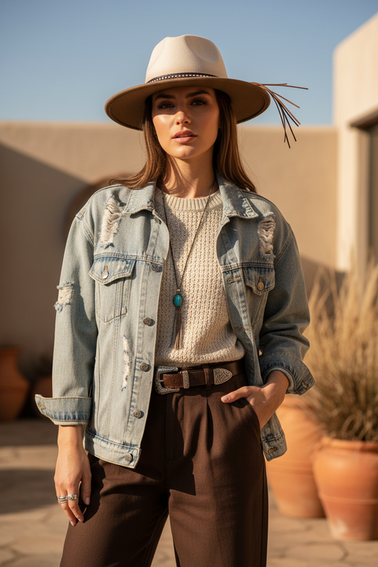 Travis Two-Tone Wool Fedora Hat with Band