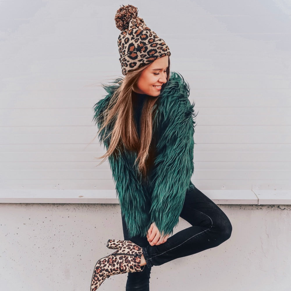 TheCapSpot - Women's Leopard Knit Hat