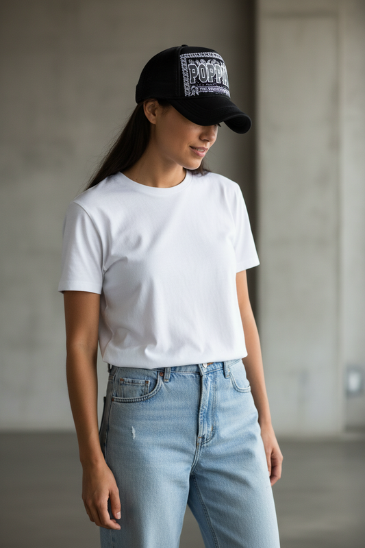 Del Ray Embroidered Trucker Hat | Adjustable Cotton-Blend Cap