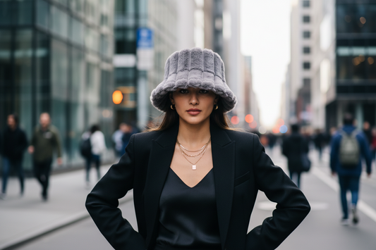 Gray fluffy pet bed on a white background