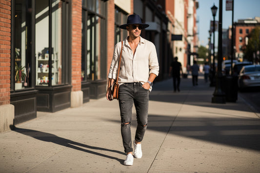 A stack of Jazz hats in various colors including gray, beige, blue, red, and black.