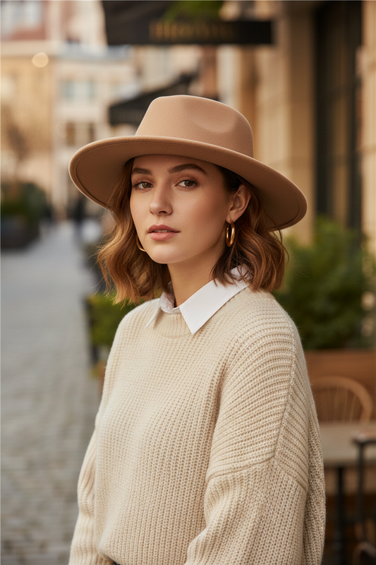 Stonebriar Wool Felt Fedora Hat – Adjustable, Solid Color
