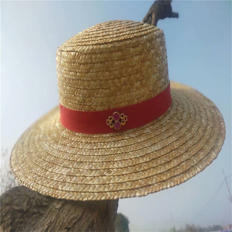 TheCapSpot - Striped Straw Hat