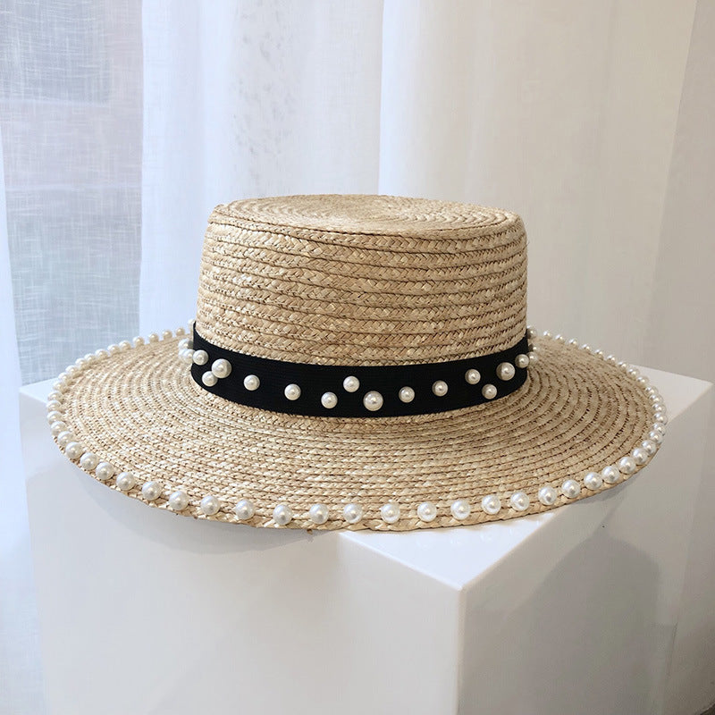 TheCapSpot - Straw Hat Big Brimmed Pearl
