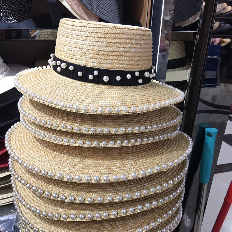 TheCapSpot - Straw Hat Big Brimmed Pearl