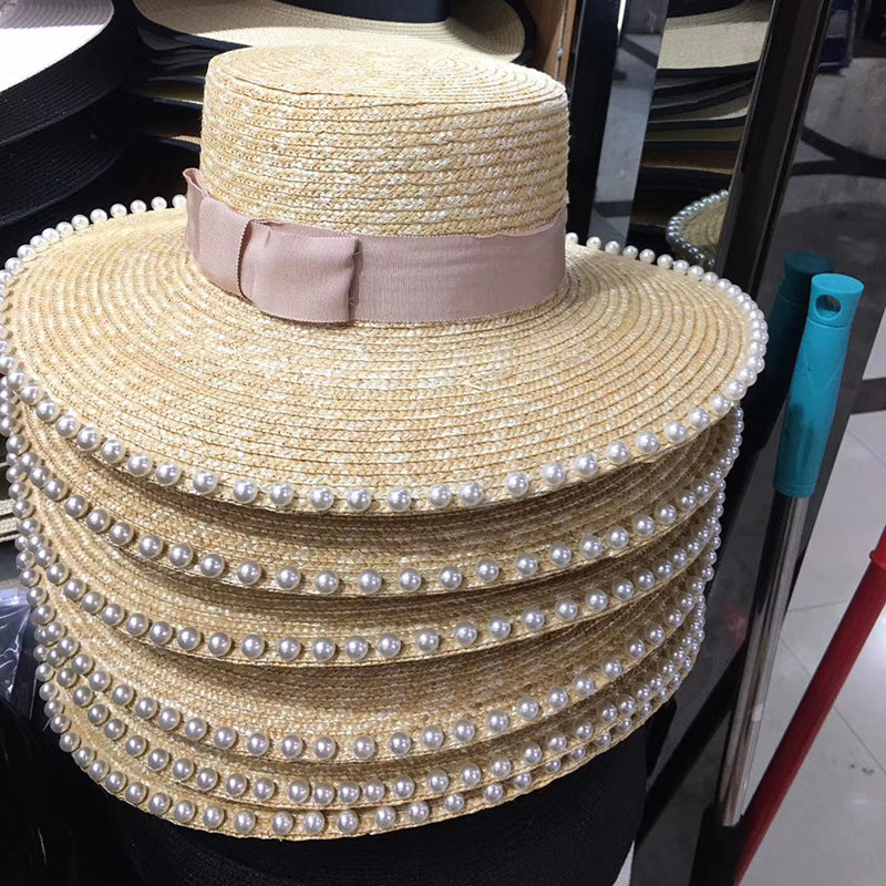 TheCapSpot - Straw Hat Big Brimmed Pearl