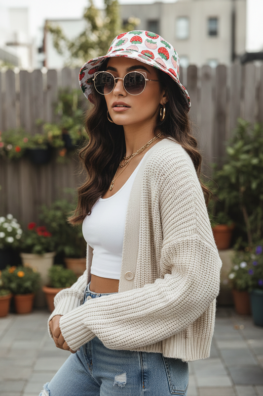 Navo Double-Sided Cotton Bucket Hat – Wide Brim, 14 Styles