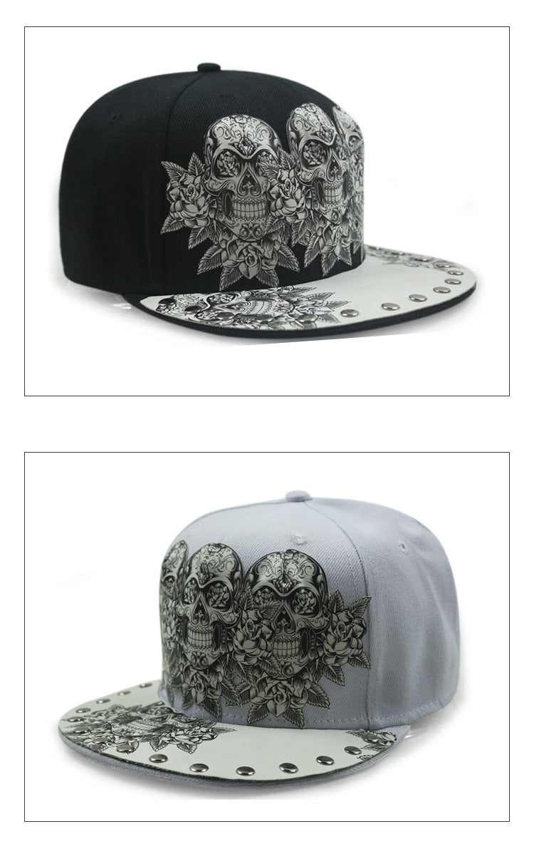 Baseball Cap Protection Sun Hat Skull Sticky Hip-hop Hipster Flat-brimmed