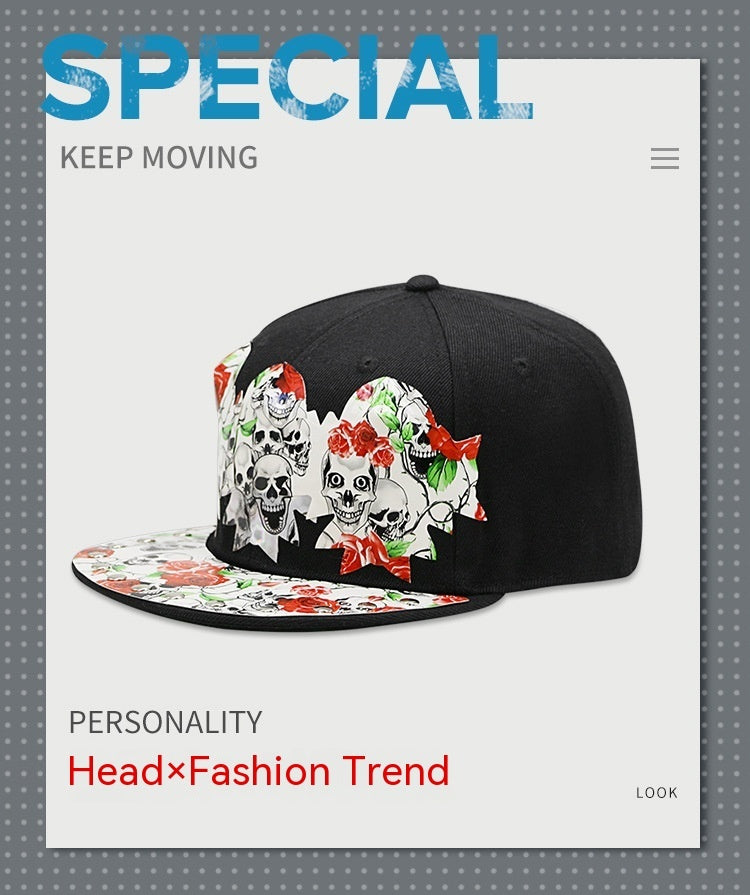 Baseball Cap Protection Sun Hat Skull Sticky Hip-hop Hipster Flat-brimmed