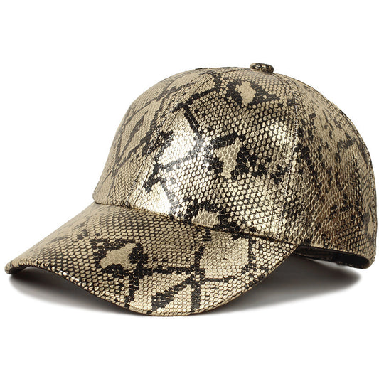 Warren Animal Print PU Baseball Cap with UV Protection