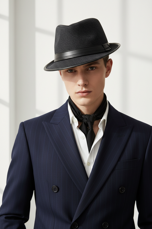 Ernestine Unisex Black Felt Fedora Hat