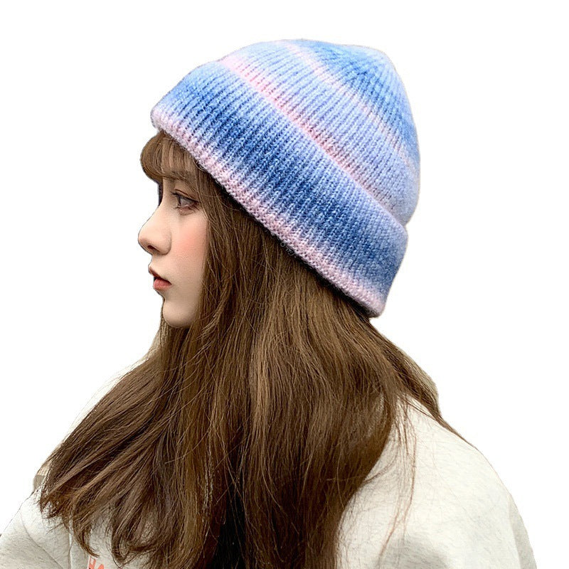 RainbowKnitted Ladies Warm Student Woolen Hat