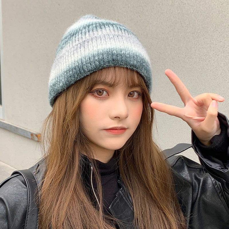 RainbowKnitted Ladies Warm Student Woolen Hat