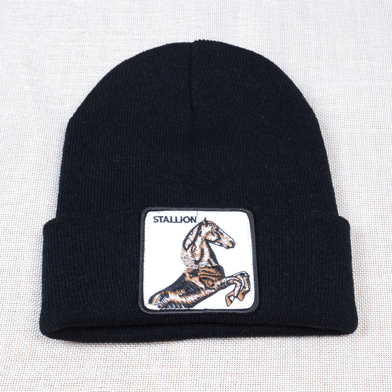 Casual Women's Embroidered Knitted Hat Pullover Hat