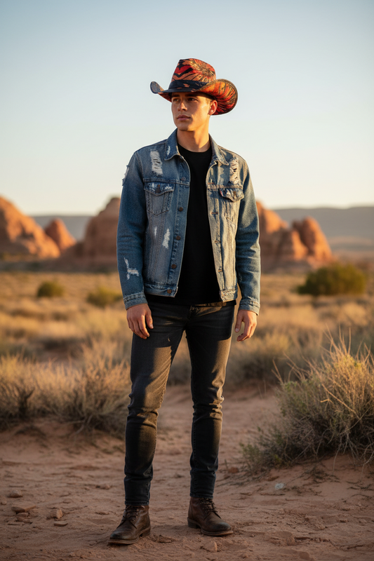 Las Collinas Straw Cowboy Hat – Bell Crown, Denim Style, Free Size, 22 Colors