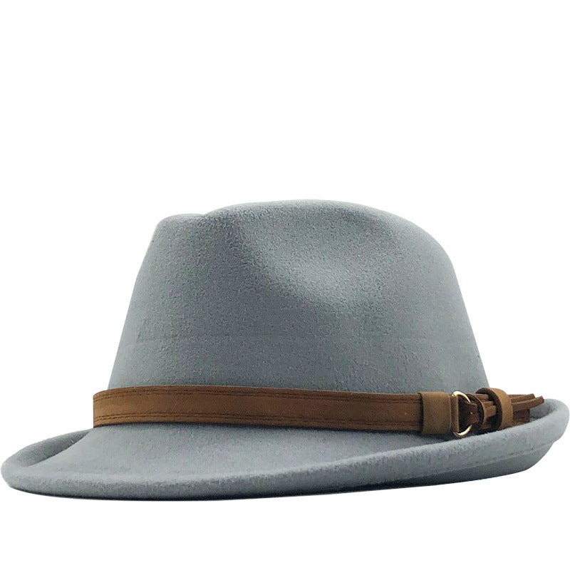 European And American Autumn And Winter Woolen Plain Hat