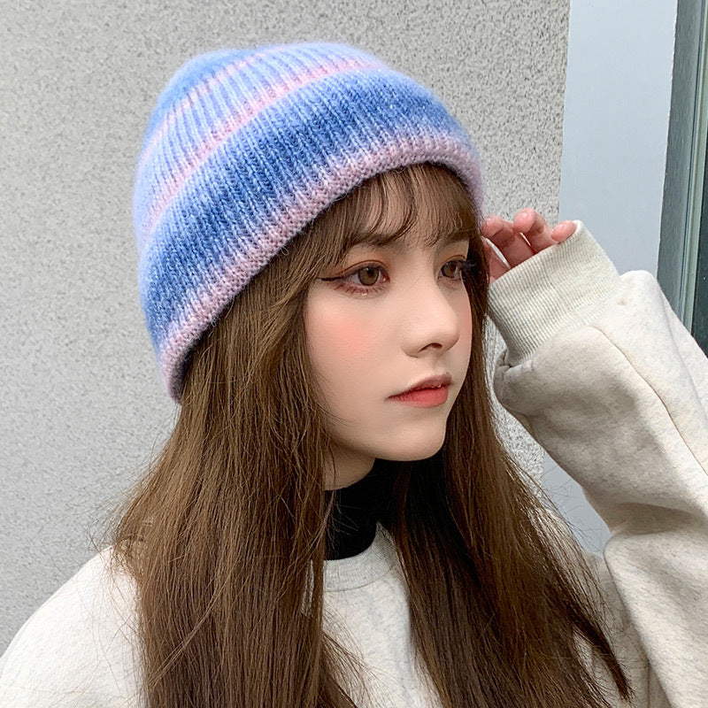 RainbowKnitted Ladies Warm Student Woolen Hat
