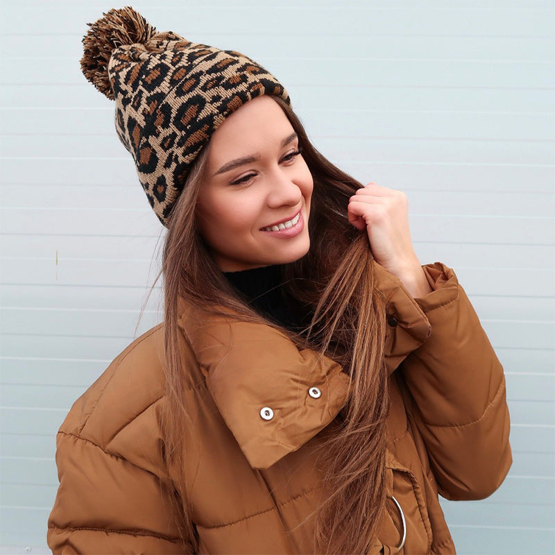 TheCapSpot - Women's Leopard Knit Hat