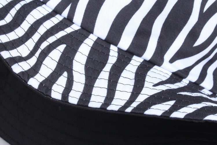 Women's Zebra Pattern Korean Style Trendy Fisherman Hat