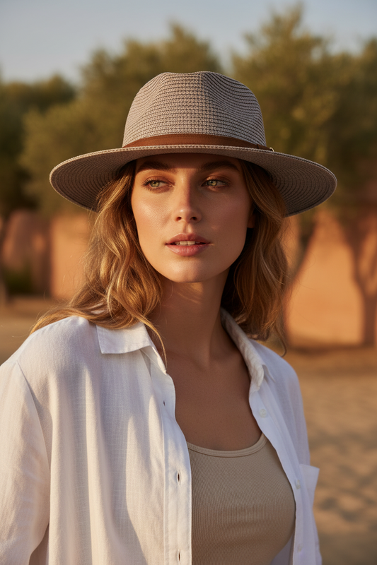 Banks Dome Straw Sun Hat with Band, UV Protection