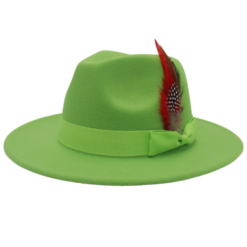 TheCapSpot - Feather Broad Brimmed Hat