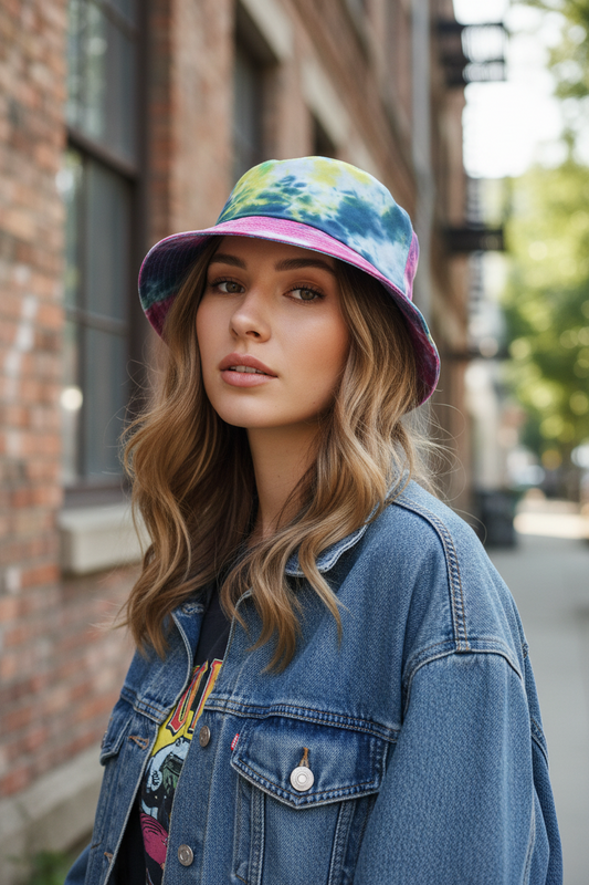 Graffiti Cotton Bucket Hat, Wide Brim (M)