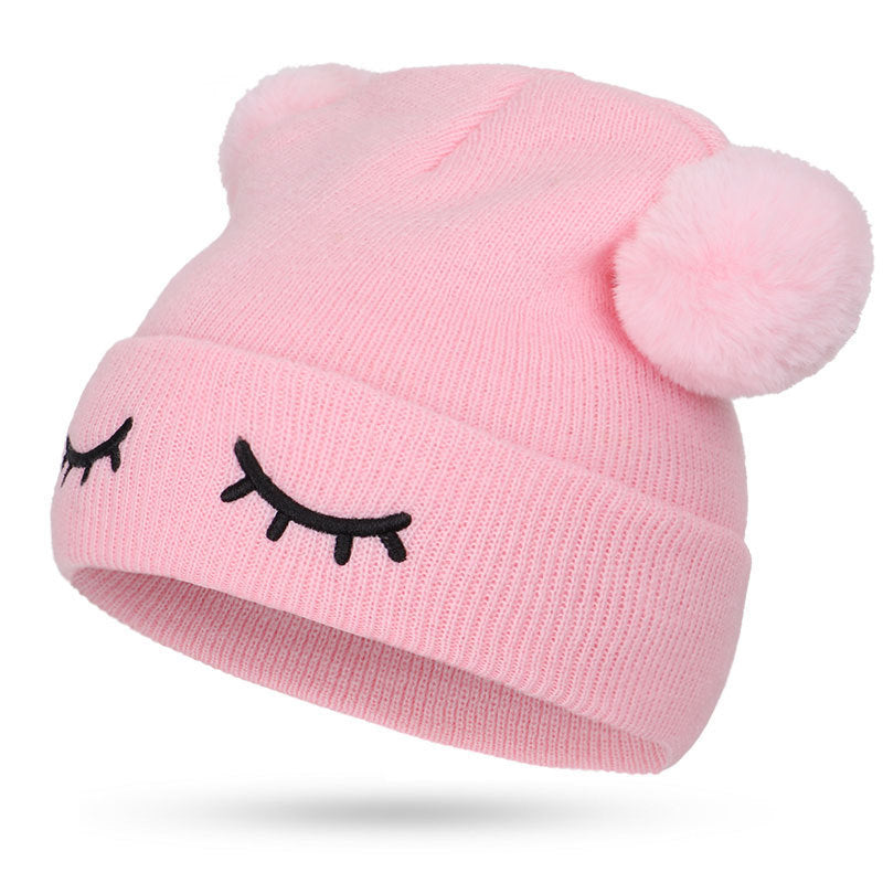 TheCapSpot - Children Woolen Hat Winking Bear Embroidery