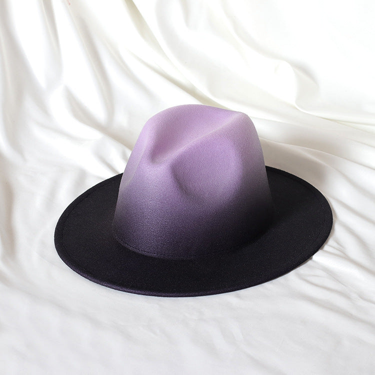 TheCapSpot - Gradient Color Topper Flat Brim Jazz Top Hat