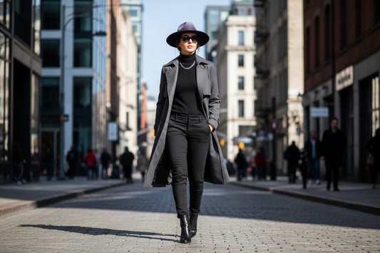 Purple and black hat on a white fabric background