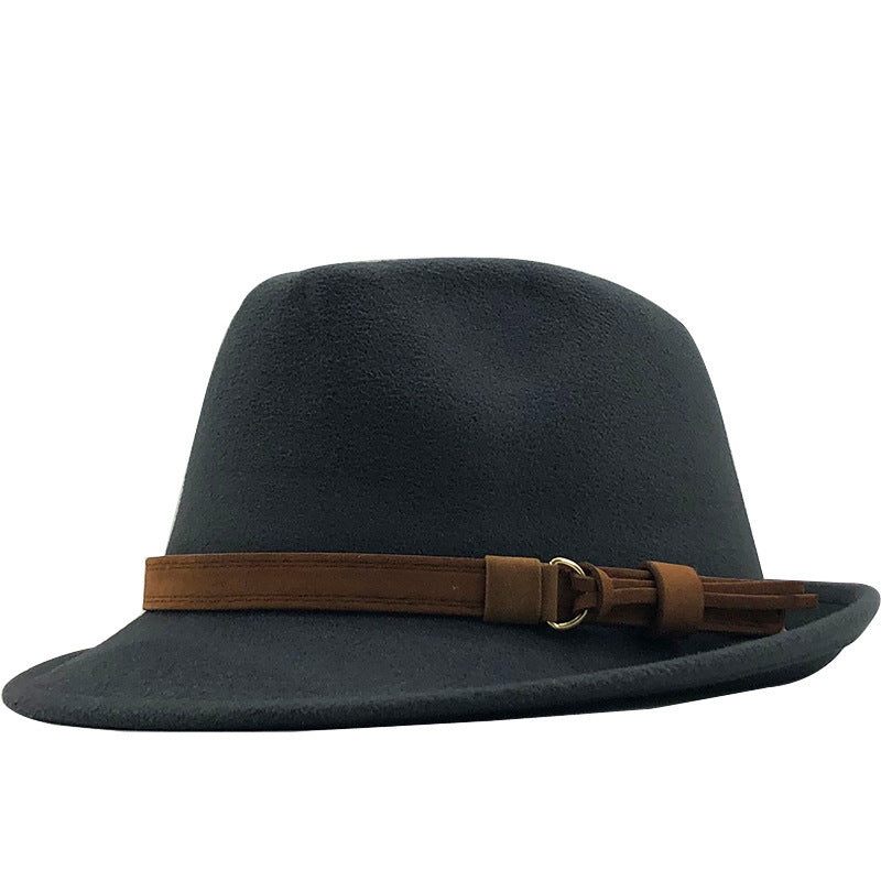 European And American Autumn And Winter Woolen Plain Hat