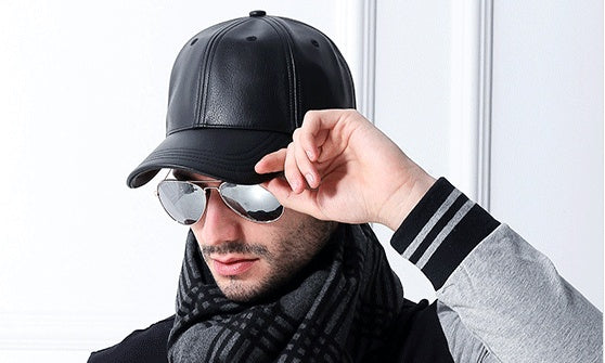 TheCapSpot - Faux Leather Black Hat