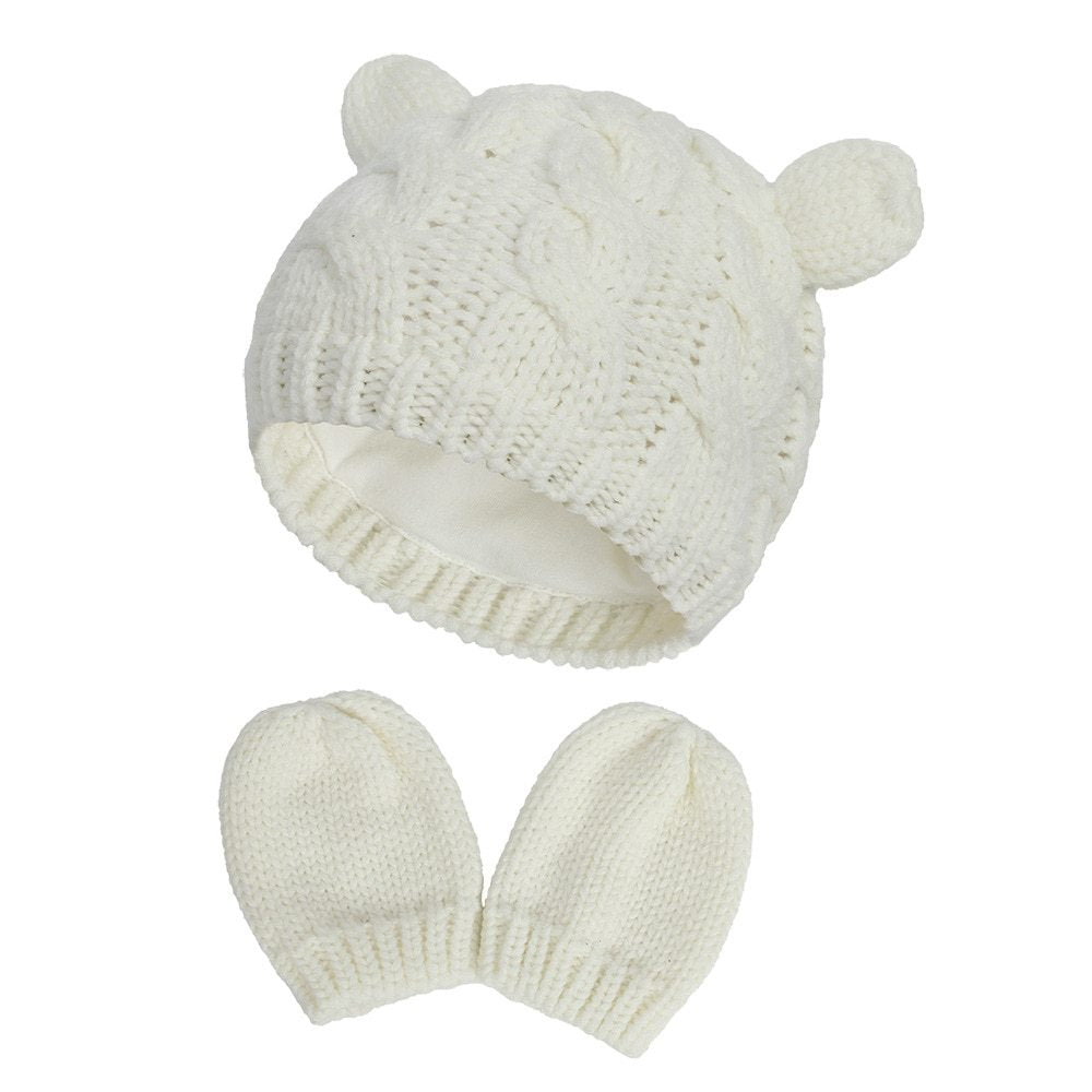 Baby knitted hat with small ears