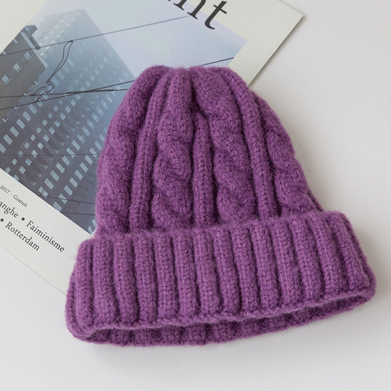 Twisted Woolen Cap Ear Protection To Keep Warm
