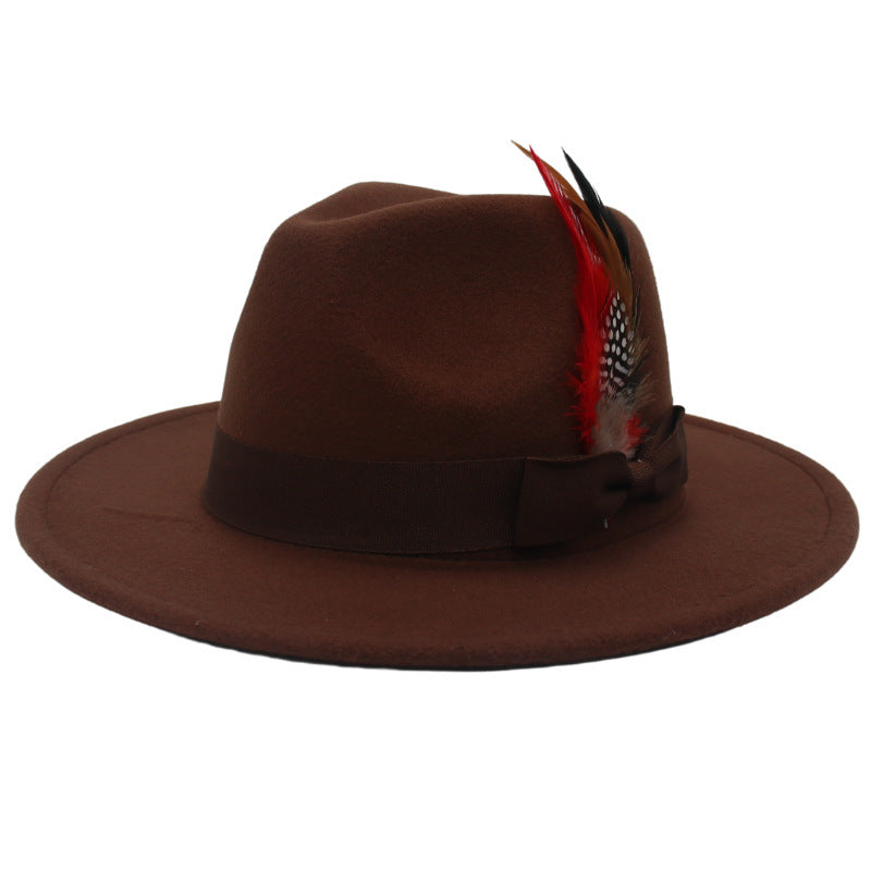 TheCapSpot - Feather Broad Brimmed Hat