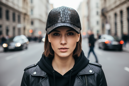 TheCapSpot - Bloomfield Crocodile Leather Baseball Cap