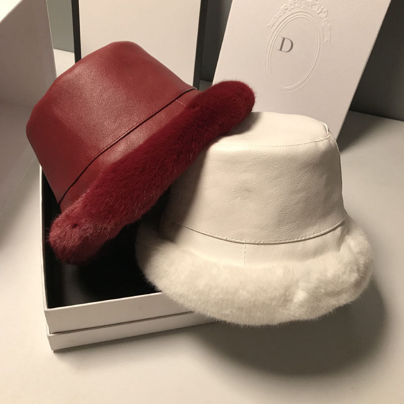 TheCapSpot - Leather Plush Hat