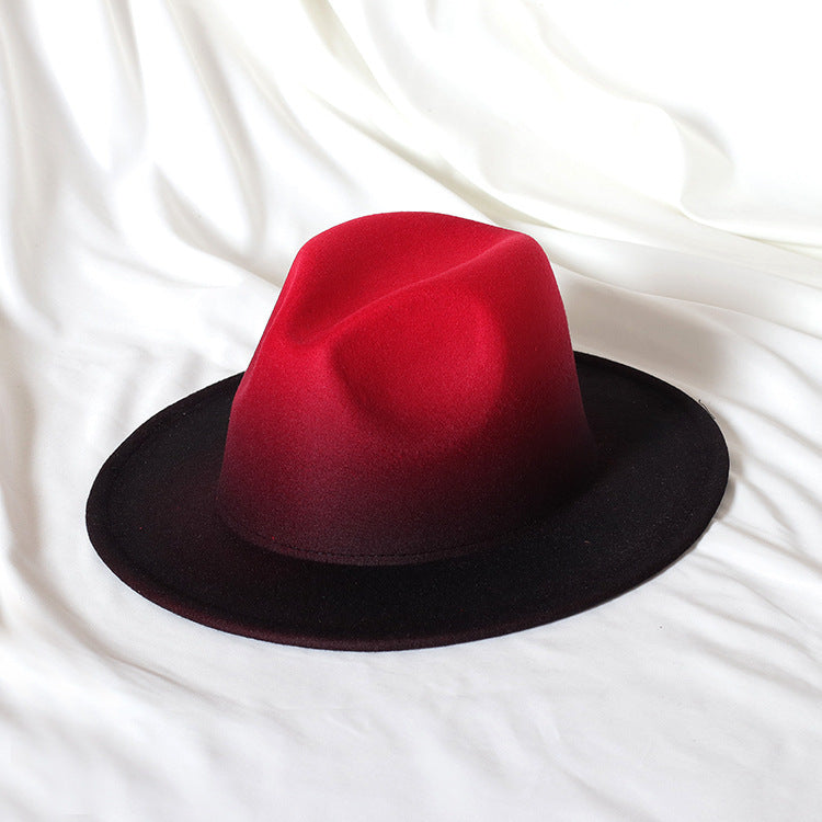 TheCapSpot - Gradient Color Topper Flat Brim Jazz Top Hat