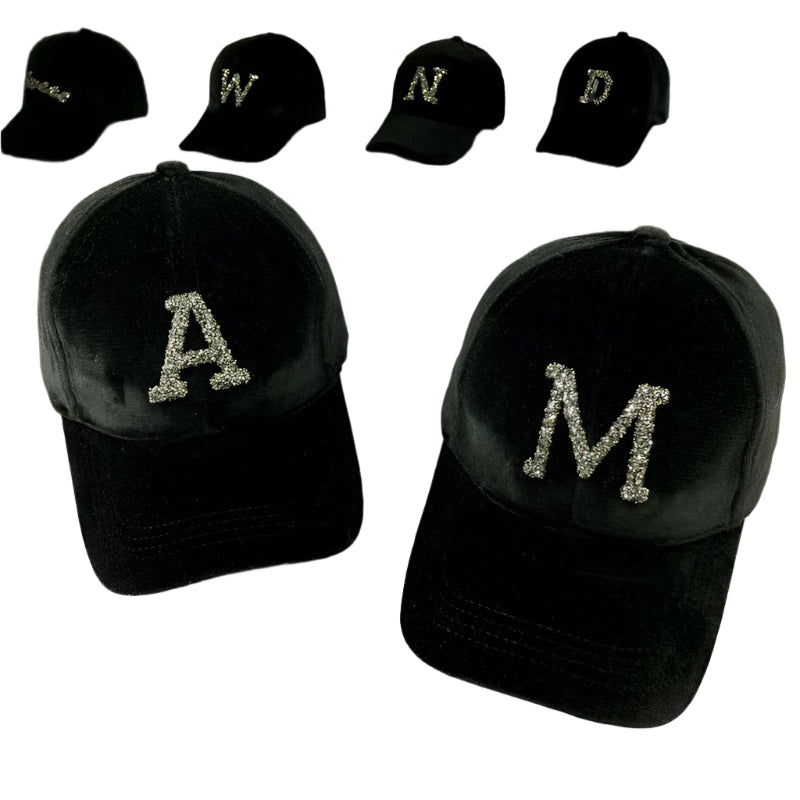 Letter Gold Velvet Baseball Cap Casual All-match Korean Peaked Cap