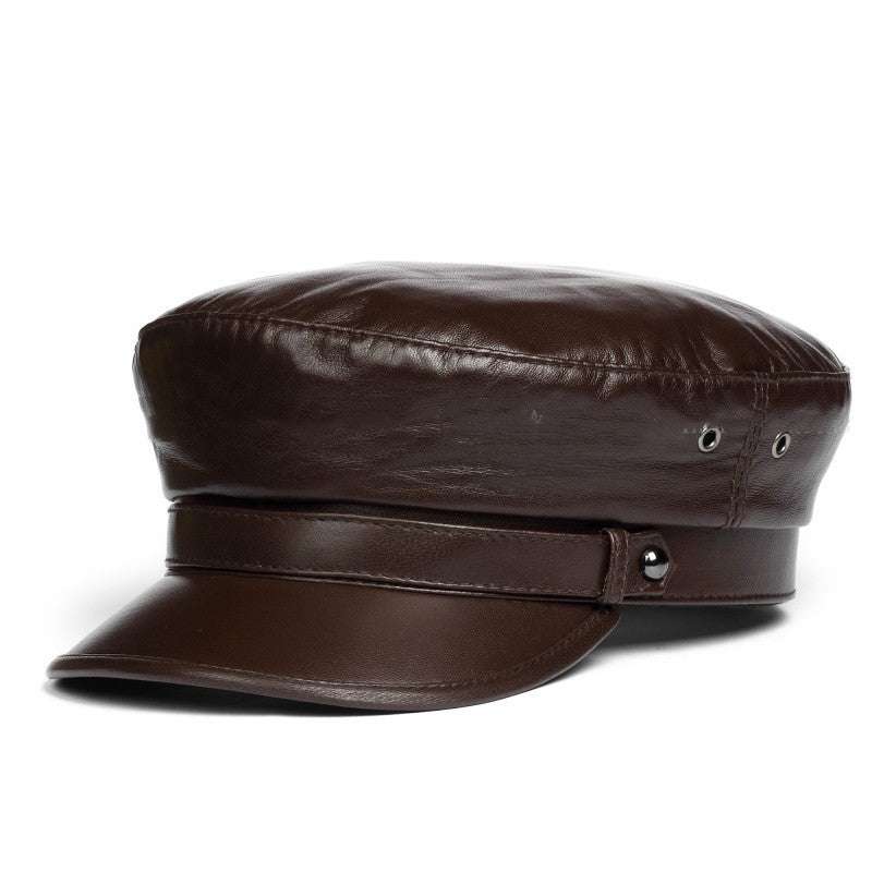 TheCapSpot - Sheepskin Flat Top Cap