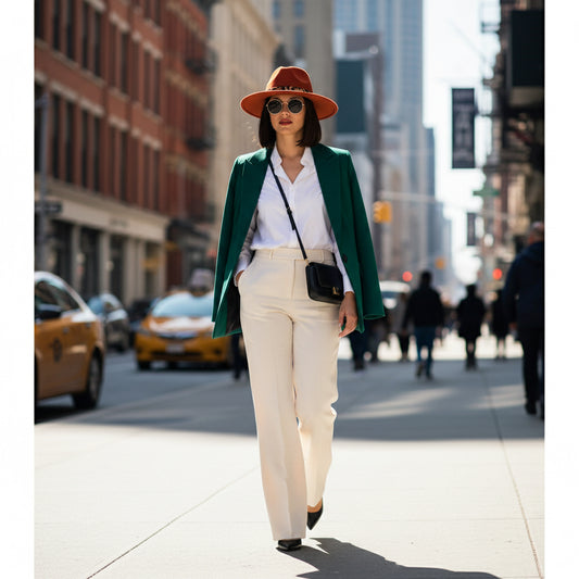 Orange fedora hat with a leopard print band on a white background
