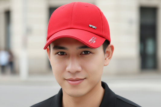 Black cotton baseball cap with 'SPORT' logo on the front.