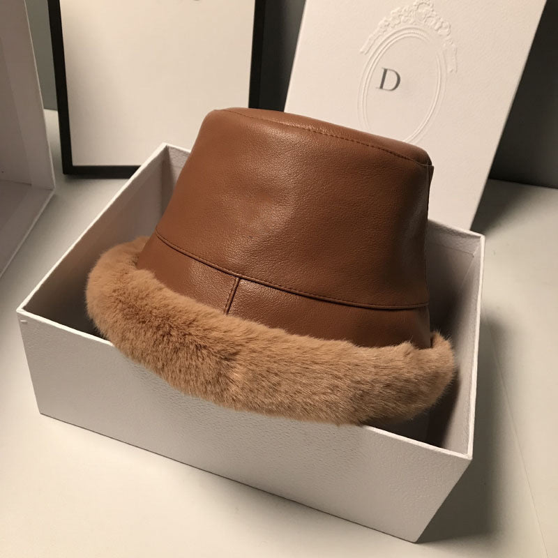 TheCapSpot - Leather Plush Hat