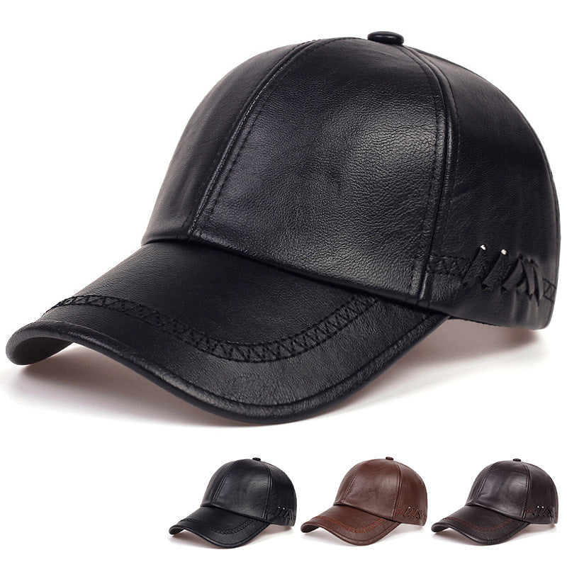 Harrelson Faux Leather Baseball Cap
