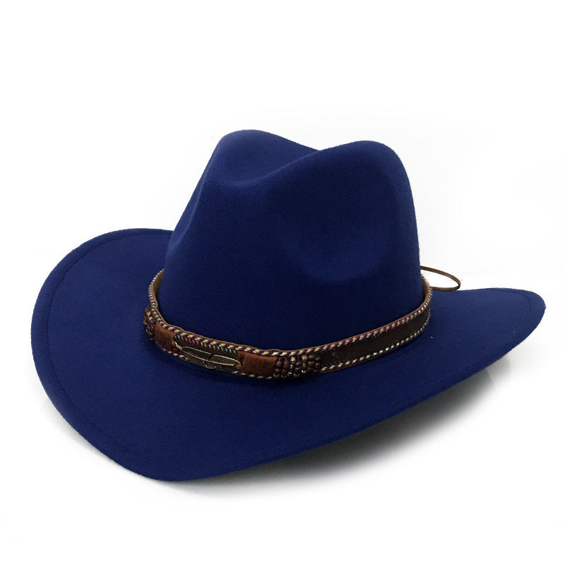 TheCapSpot - Fashion Metal Leaf Belt Cowboy Hat