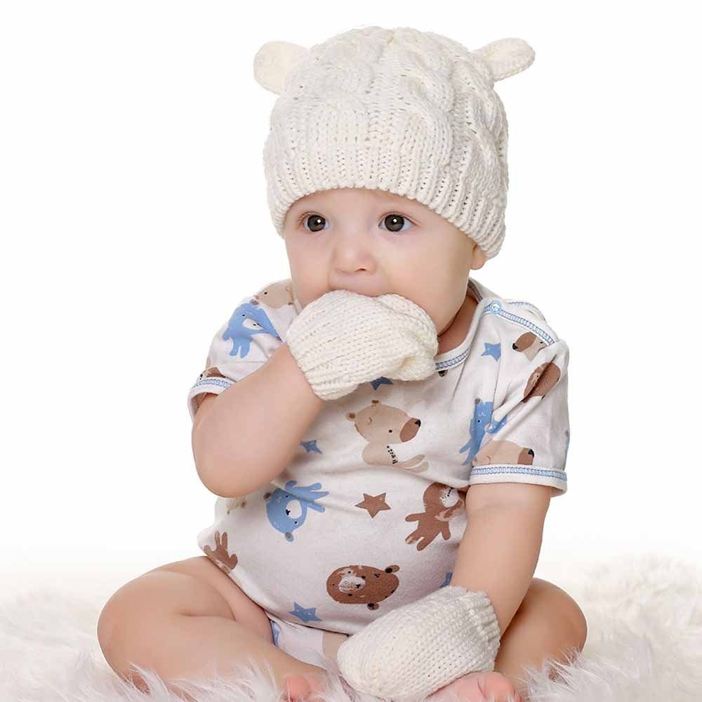 Baby knitted hat with small ears